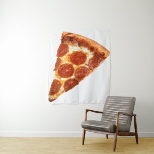 SlipperyJoe's klassisches Pepperoni-Pizza-Stück ge Wandteppich