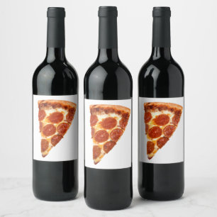 SlipperyJoe's klassisches Pepperoni-Pizza-Stück ge Weinetikett
