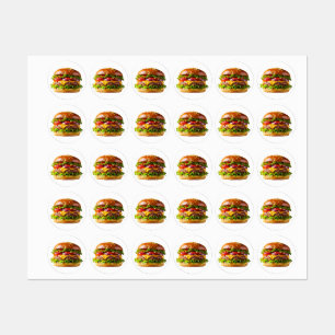 SlipperyJoe's köstlich gestapelte Hamburger-Thic Etiketten
