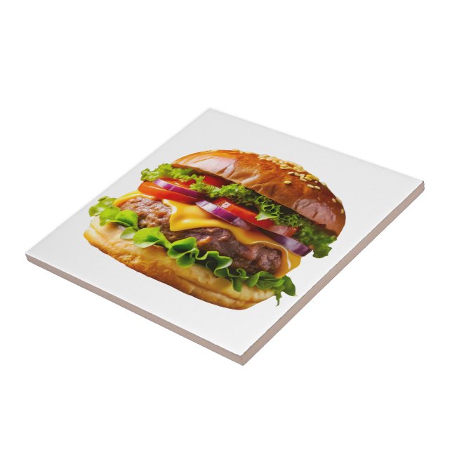 SlipperyJoe's köstlich gestapelte Hamburger-Thic Fliese (Seite)