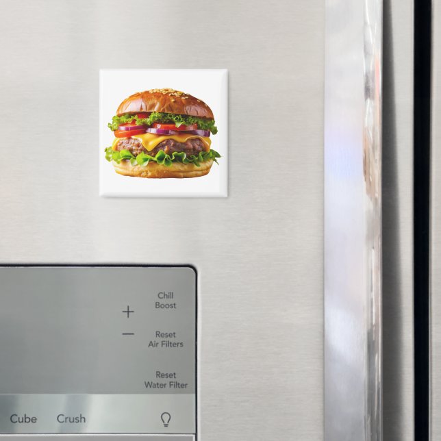 SlipperyJoe's köstlich gestapelte Hamburger-Thic Magnet (In Situ (Kühlschrank))