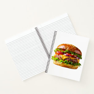 SlipperyJoe's köstlich gestapelte Hamburger-Thic Notizbuch