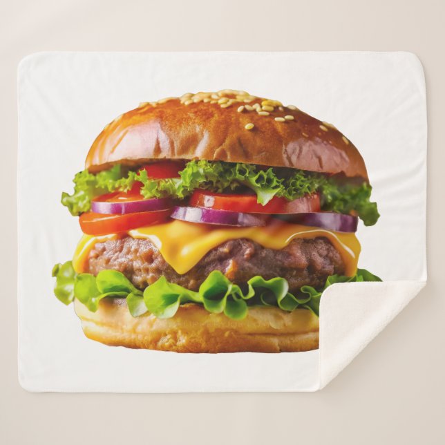 SlipperyJoe's köstlich gestapelte Hamburger-Thic Sherpadecke (Vorderseite (Horizontal))