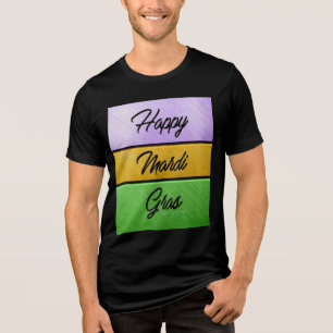 SlipperyJoe's kühnes Mardi Gras-Thema lila gold gr Tri-Blend Shirt