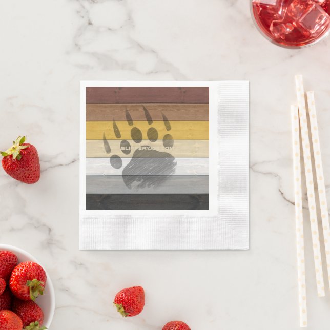 SlipperyJoe's künstlerische Bären Wood Gay Geschen Serviette (Beispiel)