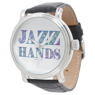 SlipperyJoe's künstlerische Jazz Hands lebendige F Armbanduhr