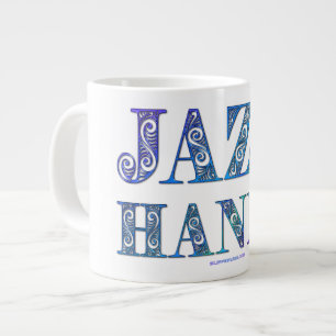 SlipperyJoe's künstlerische Jazz Hands lebendige F Jumbo-Tasse