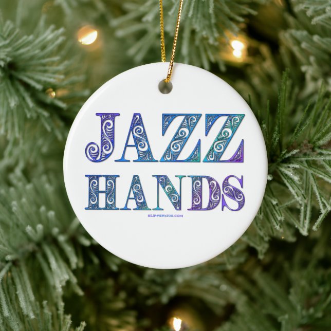 SlipperyJoe's künstlerische Jazz Hands lebendige F Keramik Ornament (Baum)