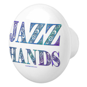 SlipperyJoe's künstlerische Jazz Hands lebendige F Keramikknauf
