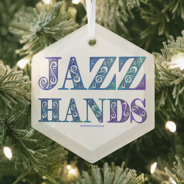 SlipperyJoe's künstlerische Jazz Hands lebendige F Ornament Aus Glas (Insitu)