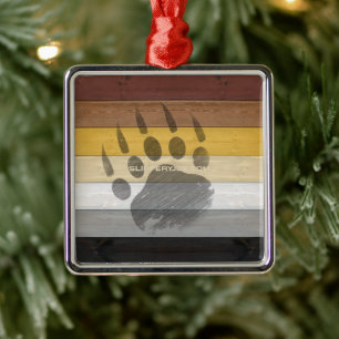 SlipperyJoe's künstlerischer Bärenholz schwuler Ge Ornament Aus Metall