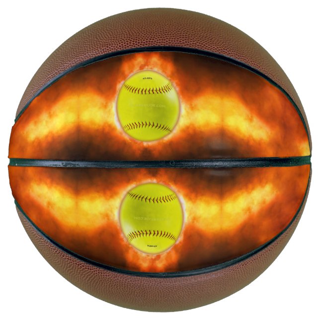 SlipperyJoe's künstlerischer Softball auf Feuer-Sc Basketball (Vorderseite)