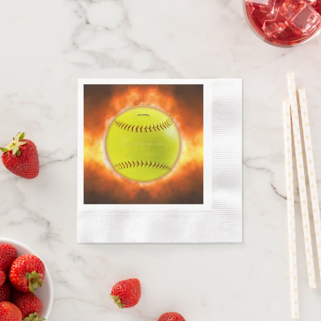 SlipperyJoe's künstlerischer Softball auf Feuer-Sc Serviette (Beispiel)