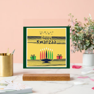SlipperyJoe's Kwanzaa warme feierliche Tontraditio Acrylschild