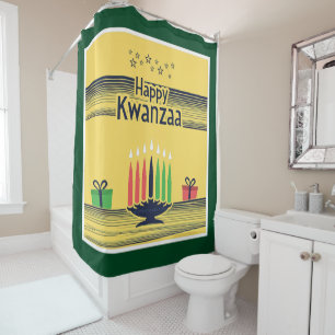 SlipperyJoe's Kwanzaa warme feierliche Tontraditio Duschvorhang