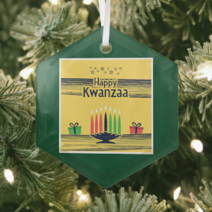 SlipperyJoe's Kwanzaa warme feierliche Tontraditio Ornament Aus Glas