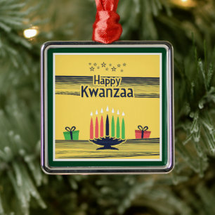 SlipperyJoe's Kwanzaa warme feierliche Tontraditio Ornament Aus Metall