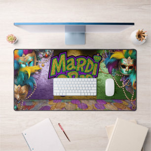 SlipperyJoe's lebendige Mardi-Gras-Grafik-Klassike Schreibtischunterlage