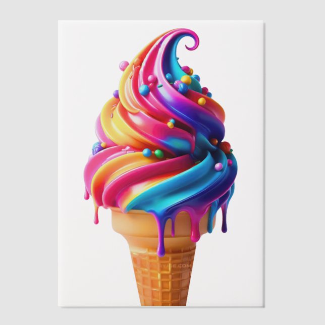 SlipperyJoe's lebendige Speisekarte mit Eis (Vorderseite)