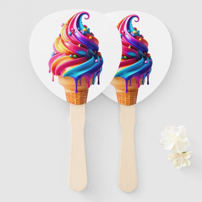 SlipperyJoe's lebendige Speisekarte mit Eis Fächer (Vorne und Hinten)