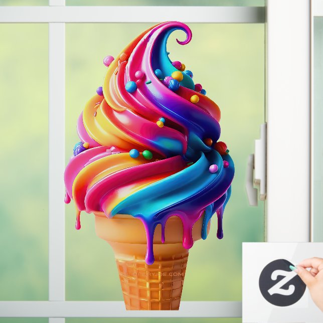 SlipperyJoe's lebendige Speisekarte mit Eis Fensteraufkleber (Zuhause)