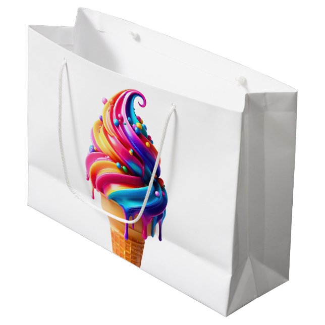 SlipperyJoe's lebendige Speisekarte mit Eis Große Geschenktüte (Vorderseite Schrägansicht)