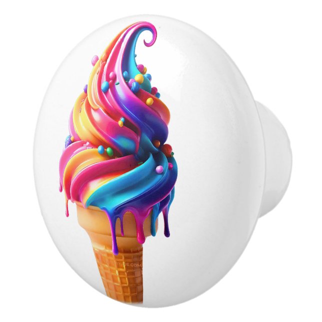 SlipperyJoe's lebendige Speisekarte mit Eis Keramikknauf (Rechts)