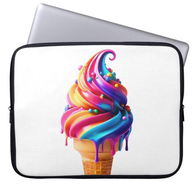 SlipperyJoe's lebendige Speisekarte mit Eis Laptopschutzhülle (Vorderseite)