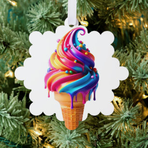 SlipperyJoe's lebendige Speisekarte mit Eis Ornament Karte