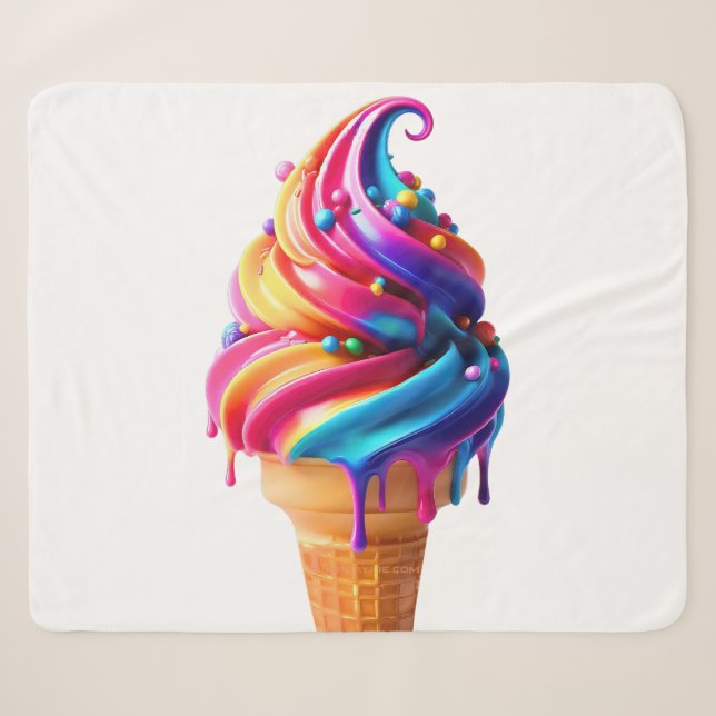SlipperyJoe's lebendige Speisekarte mit Eis Sherpadecke (Vorderseite (Horizontal))