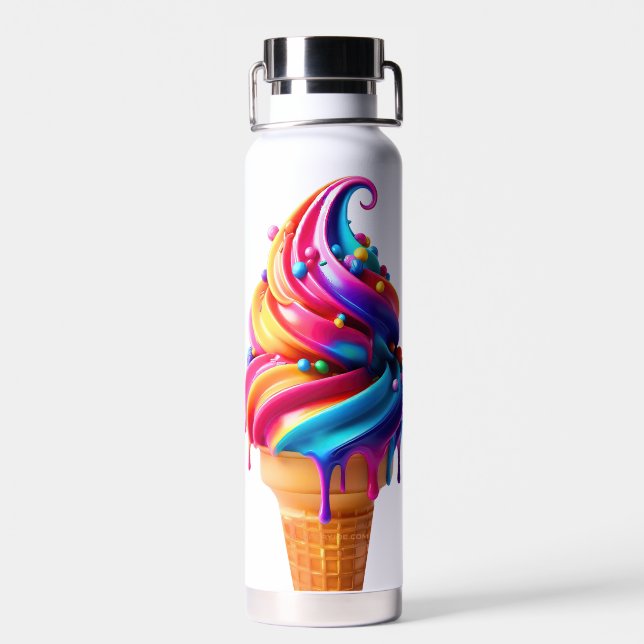 SlipperyJoe's lebendige Speisekarte mit Eis Trinkflasche (Rückseite)