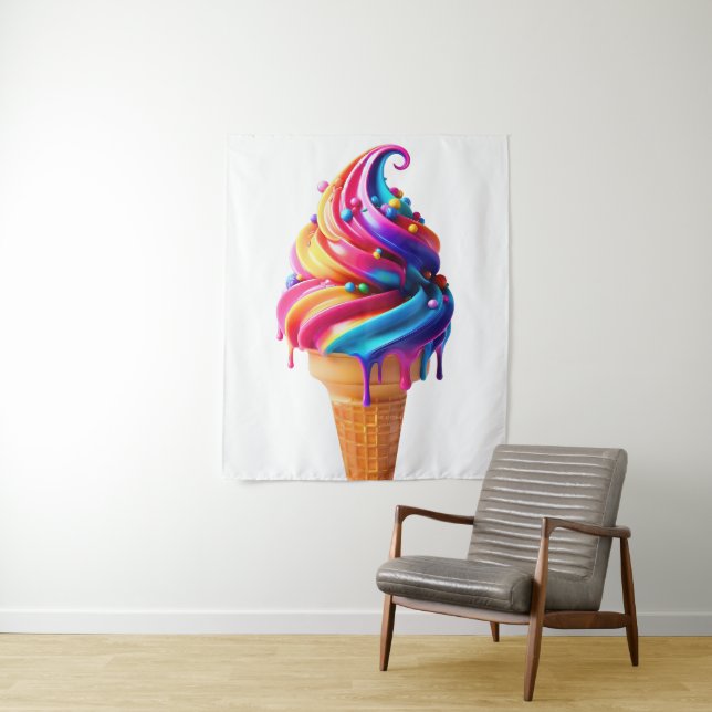 SlipperyJoe's lebendige Speisekarte mit Eis Wandteppich (Beispiel)