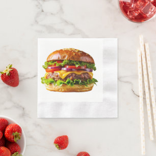 SlipperyJoe's leckeren Cheeseburger knusprig ba Serviette