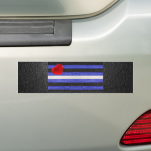 SlipperyJoe's Leder-Stolzflagge schwarz königsblau Autoaufkleber