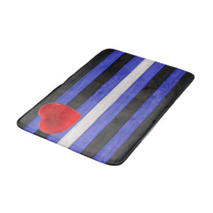 SlipperyJoe's Leder-Stolzflagge schwarz königsblau Badematte