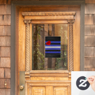 SlipperyJoe's Leder-Stolzflagge schwarz königsblau Fensteraufkleber
