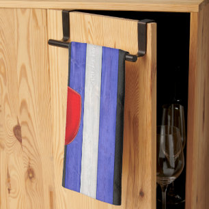 SlipperyJoe's Leder-Stolzflagge schwarz königsblau Geschirrtuch