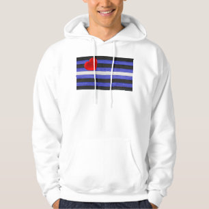 SlipperyJoe's Leder-Stolzflagge schwarz königsblau Hoodie