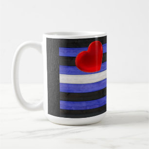 SlipperyJoe's Leder-Stolzflagge schwarz königsblau Kaffeetasse