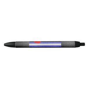 SlipperyJoe's Leder-Stolzflagge schwarz königsblau Kugelschreiber