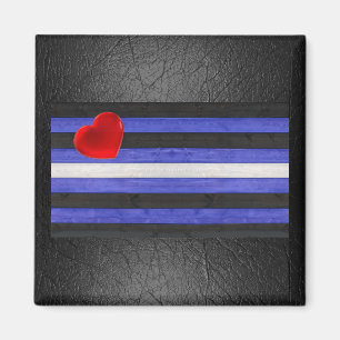 SlipperyJoe's Leder-Stolzflagge schwarz königsblau Magnet