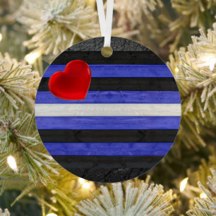 SlipperyJoe's Leder-Stolzflagge schwarz königsblau Ornament Aus Metall