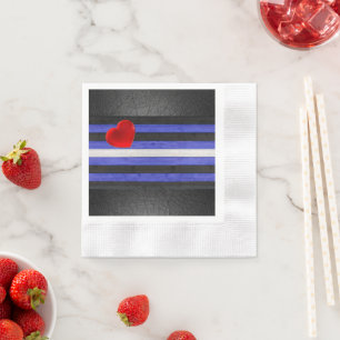 SlipperyJoe's Leder-Stolzflagge schwarz königsblau Serviette