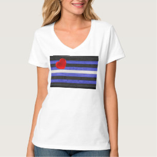 SlipperyJoe's Leder-Stolzflagge schwarz königsblau T-Shirt