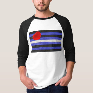 SlipperyJoe's Leder-Stolzflagge schwarz königsblau T-Shirt