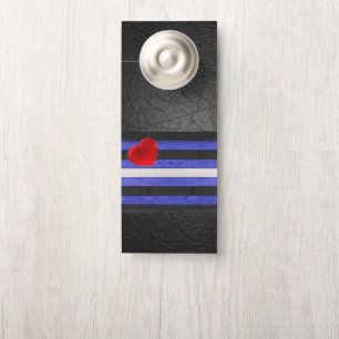 SlipperyJoe's Leder-Stolzflagge schwarz königsblau Türanhänger
