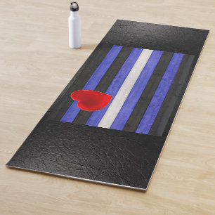 SlipperyJoe's Leder-Stolzflagge schwarz königsblau Yogamatte