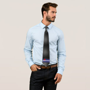 SlipperyJoe's Lederstolperflagge schwarz königsbla Krawatte