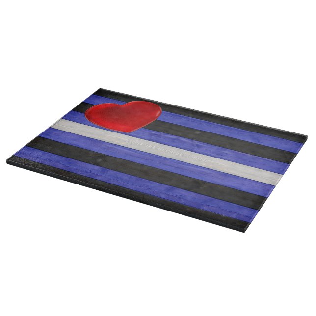 SlipperyJoe's Lederstolperflagge schwarz königsbla Schneidebrett (Ecke)