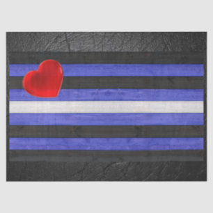 SlipperyJoe's Lederstolperflagge schwarz königsbla Seidenpapier